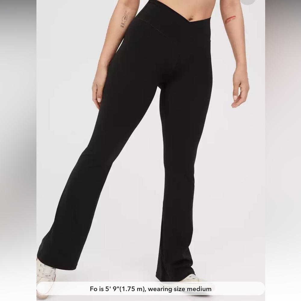Aerie High Waisted Crossover Flare Pants